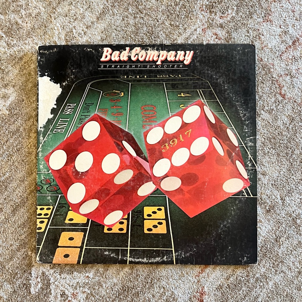 Vintage Album Straight Shooter by the English hard rock band Bad Company